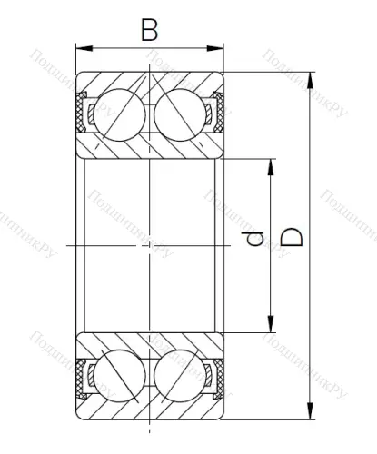 Радиально-упорный шариковый подшипник 3056305 2RS (3305 2RS) в Махачкале