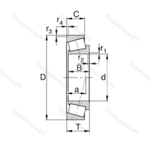 Подшипник роликовый радиально-упорный TR 286819 от производителя  KBC