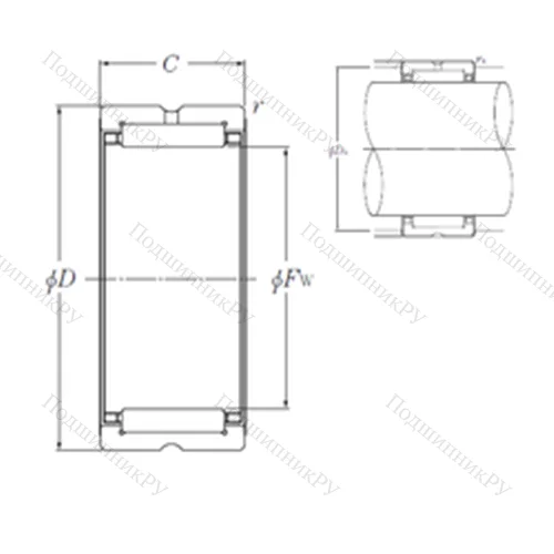 Подшипник игольчатый радиальный NK 50/35R