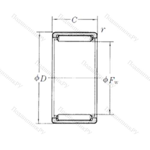 Подшипник игольчатый радиальный RLM 607225