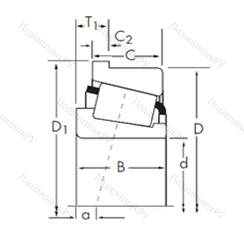 Подшипник роликовый радиально-упорный 25580/25521-B от производителя  TIMKEN Подшипник роликовый радиально-упорный 25580/25521-B от производителя  TIMKEN