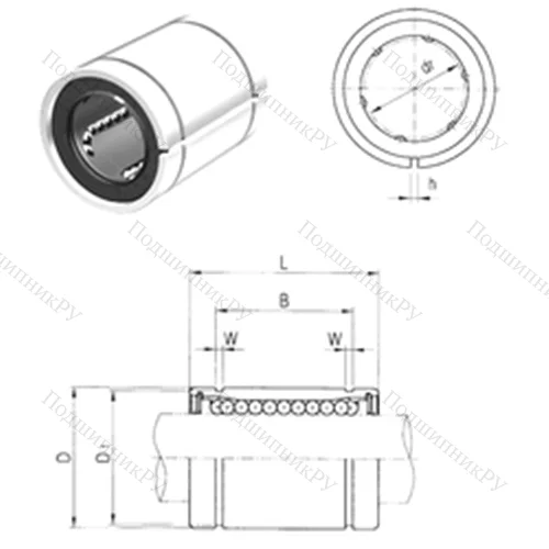 Подшипник шариковый линейный LM 10UUAJ
