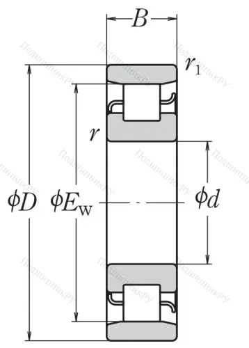 Роликовый цилиндрический подшипник N 306 ET C 3 от производителя  NSK