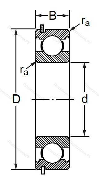 Шариковый однорядный подшипник 50312 (6312 NR) в Махачкале