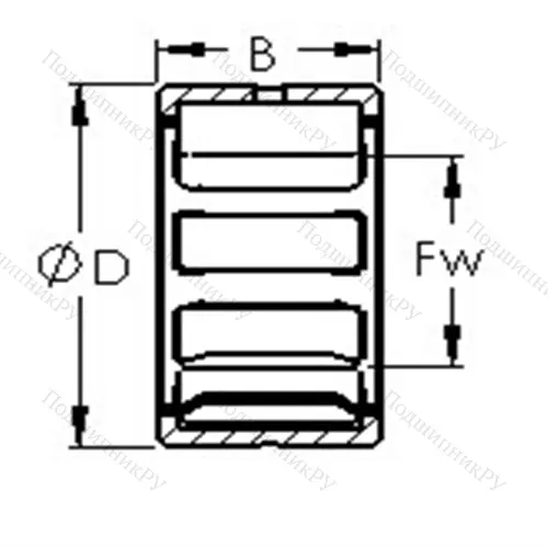 Подшипники игольчатые, прецизионные, метрическая серия NK 18/16 от производителя  AST Подшипники игольчатые, прецизионные, метрическая серия NK 18/16 от производителя  AST
