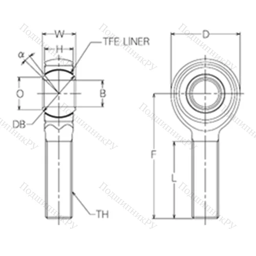 Подшипник скольжения сферический HRT 12E