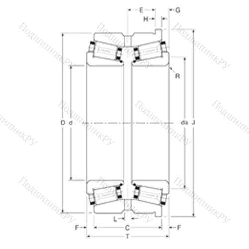 Подшипник роликовый радиально-упорный 101041X/101080H от производителя  Gamet Подшипник роликовый радиально-упорный 101041X/101080H от производителя  Gamet