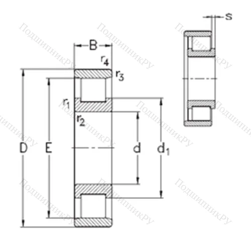 Подшипник роликовый радиальный N 324-E-M 6