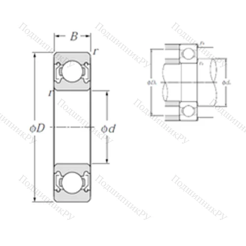 Подшипник шариковый радиальный 63/32ZZ от производителя  NTN Подшипник шариковый радиальный 63/32ZZ от производителя  NTN