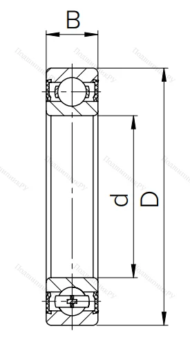 Шариковый однорядный подшипник 180108 (6008 2RS) в Махачкале