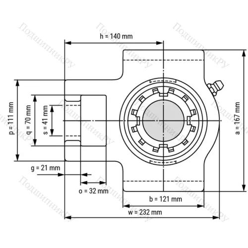 Подшипниковый узел UKT 215 - Вал: 65 мм от производителя  LPZ