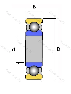 Однорядный шариковый подшипник 6201 HVZZ