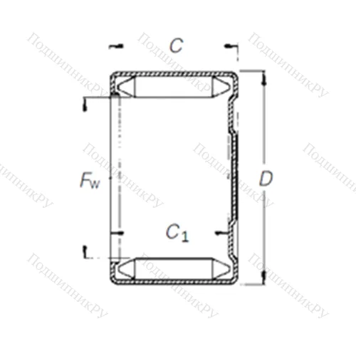 Подшипник игольчатый радиальный DLF 13 12