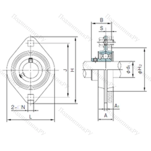 Подшипниковый узел шариковый радиальный BPFL 7