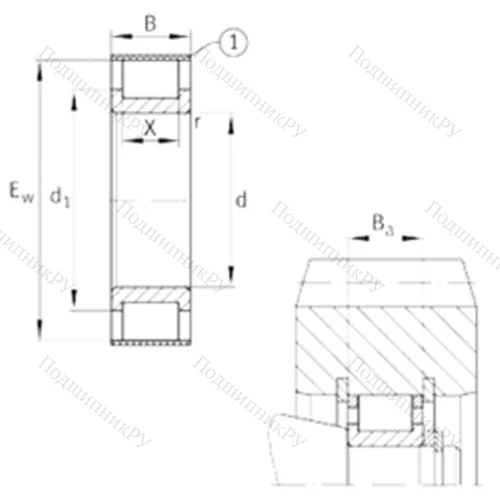 Подшипник роликовый радиальный RSL 182205-A от производителя  INA Подшипник роликовый радиальный RSL 182205-A от производителя  INA