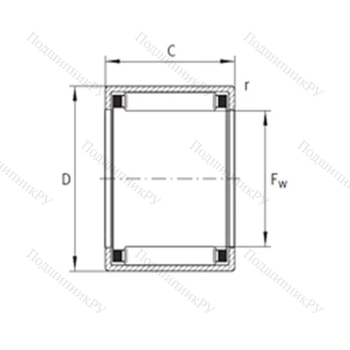 Подшипник игольчатый радиальный SCE 2216