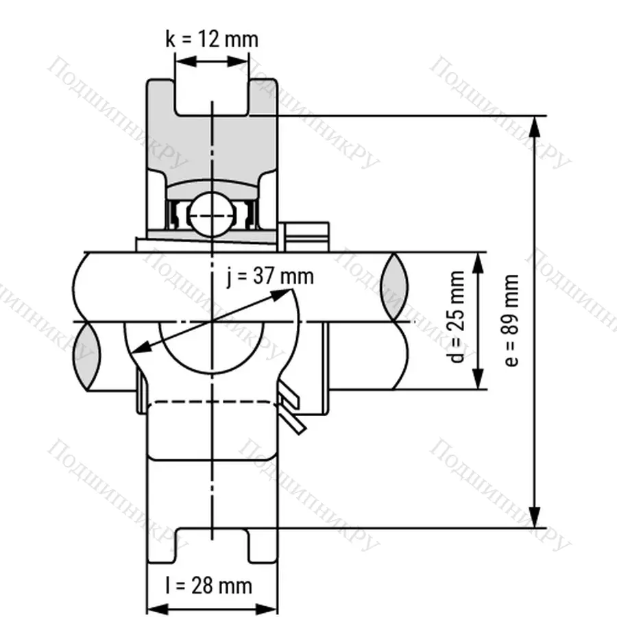 Подшипниковый узел UKT 206+H 2306 - Вал: 25 мм