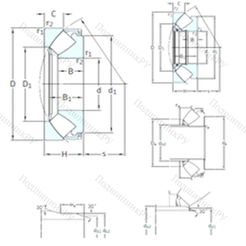 Подшипник роликовый упорно-радиальный 29430E от производителя  SKF Подшипник роликовый упорно-радиальный 29430E от производителя  SKF