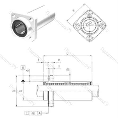 Подшипник шариковый линейный LMKP 20LUU