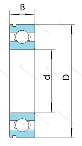 Шариковый однорядный подшипник 50316 (6316 N) в Махачкале