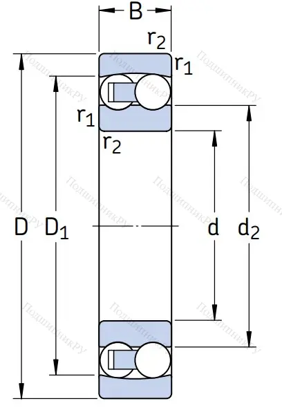 Двухрядный шариковый подшипник 2205 ETN 9/C 3