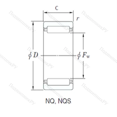 Подшипник игольчатый радиальный NQ 29/20