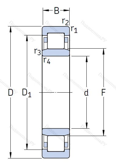 Роликовый цилиндрический подшипник NU 2213 ECP/C 3 от производителя  SKF