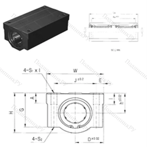 Подшипник шариковый линейный SC 10W-B
