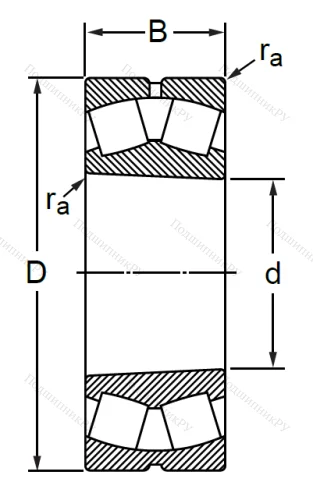 Сферический роликовый подшипник с конической посадкой на вал 113616 АМН (22316 KMBW 33) в Махачкале