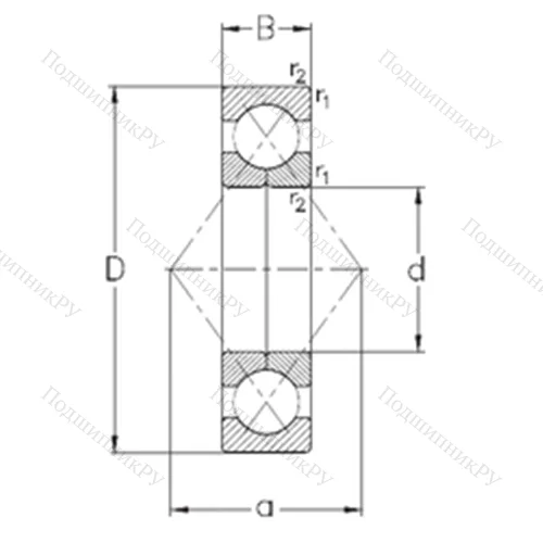 Подшипник шариковый радиально-упорный с четырёхточечным QJ 311-MPA