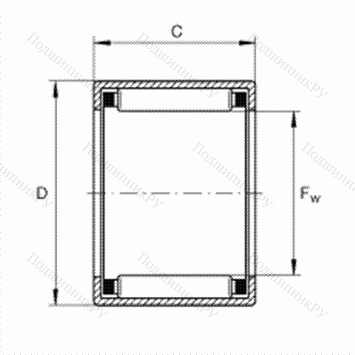 Подшипник роликовый игольчатый с одним наружным штампованным кольцом SCH 68 от производителя  INA Подшипник роликовый игольчатый с одним наружным штампованным кольцом SCH 68 от производителя  INA