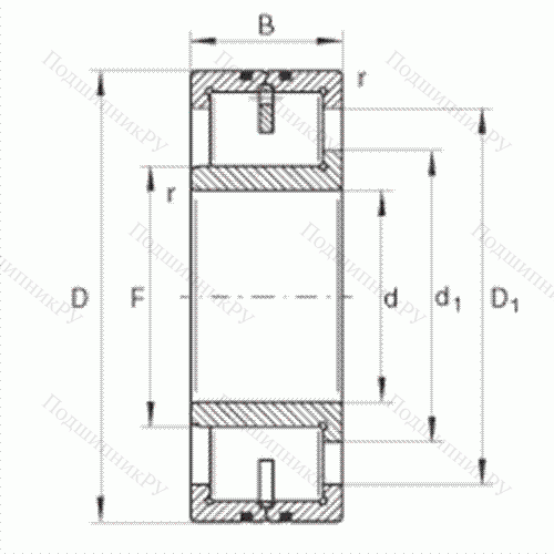 Подшипник роликовый радиальный LSL 192344-TB от производителя  INA Подшипник роликовый радиальный LSL 192344-TB от производителя  INA
