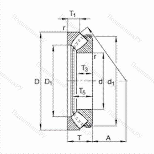 Подшипник роликовый упорно-радиальный сферический 29418-E 1 от производителя  FAG Подшипник роликовый упорно-радиальный сферический 29418-E 1 от производителя  FAG