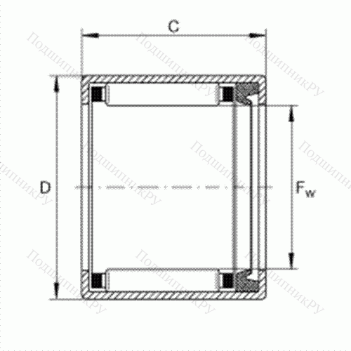 Подшипник роликовый игольчатый с одним наружным штампованным кольцом SCE 109-P