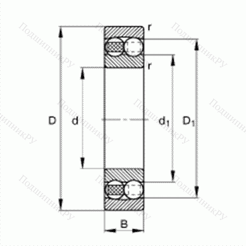 Подшипник шариковый радиально-сферический 1216-TVH от производителя  FAG Подшипник шариковый радиально-сферический 1216-TVH от производителя  FAG