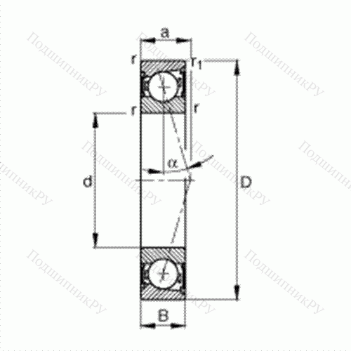 Подшипник шпиндельный B 71906-C-2RSD-T-P 4S от производителя  FAG Подшипник шпиндельный B 71906-C-2RSD-T-P 4S от производителя  FAG