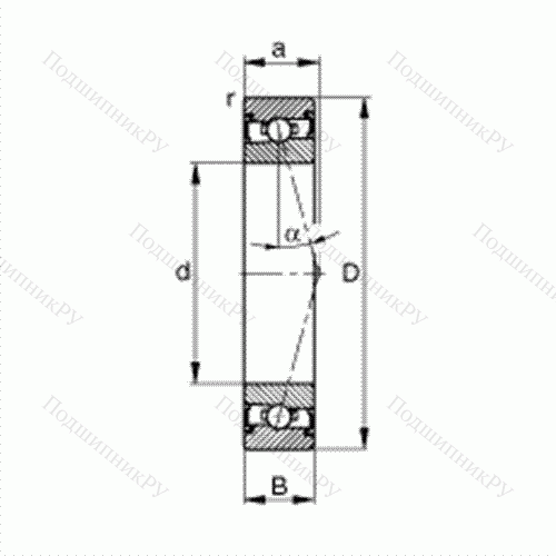 Подшипник шпиндельный HSS 71906-C-T-P 4S от производителя  FAG Подшипник шпиндельный HSS 71906-C-T-P 4S от производителя  FAG