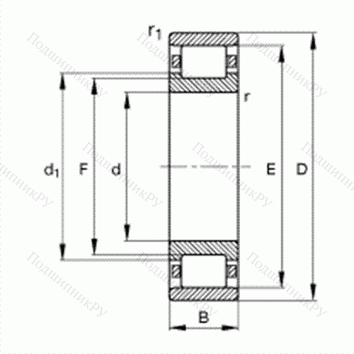 Подшипник роликовый радиальный N 206-E-TVP 2 от производителя  FAG Подшипник роликовый радиальный N 206-E-TVP 2 от производителя  FAG