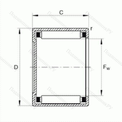 Подшипник роликовый игольчатый с одним наружным штампованным кольцом, закрытым с одной стороны BCH 68 от производителя  INA Подшипник роликовый игольчатый с одним наружным штампованным кольцом, закрытым с одной стороны BCH 68 от производителя  INA