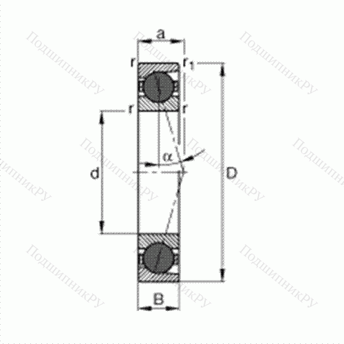 Подшипник шпиндельный HCB 7202-C-T-P 4S от производителя  FAG Подшипник шпиндельный HCB 7202-C-T-P 4S от производителя  FAG
