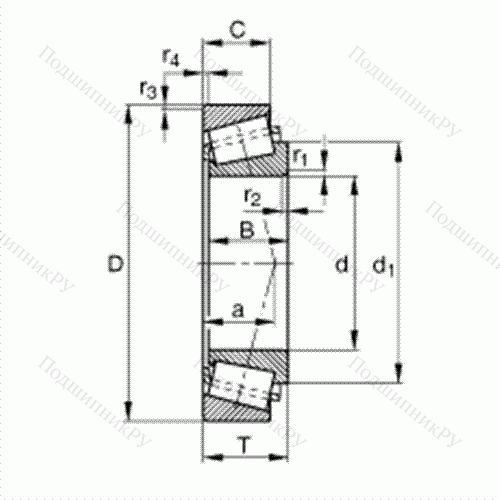 Подшипник роликовый конический 30306-A от производителя  FAG Подшипник роликовый конический 30306-A от производителя  FAG