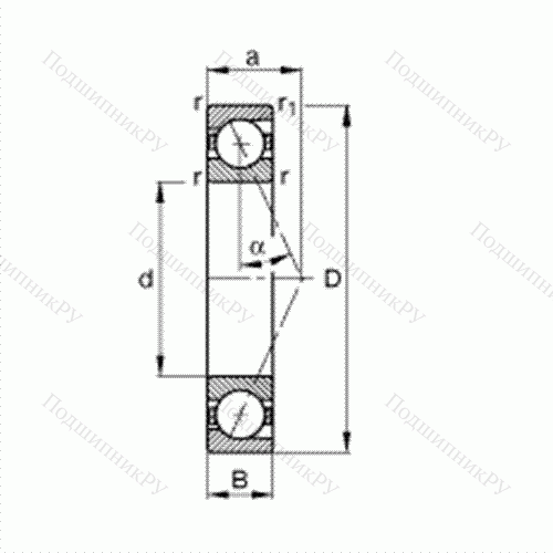 Подшипник шпиндельный B 71906-E-T-P 4S от производителя  FAG Подшипник шпиндельный B 71906-E-T-P 4S от производителя  FAG