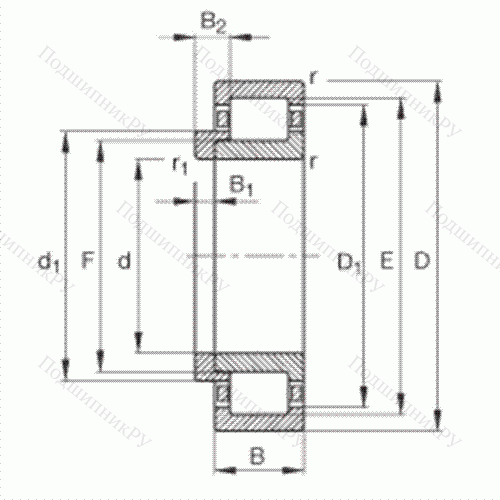 Подшипник роликовый радиальный NJ 213-E-TVP 2 + HJ 213-E от производителя  FAG Подшипник роликовый радиальный NJ 213-E-TVP 2 + HJ 213-E от производителя  FAG